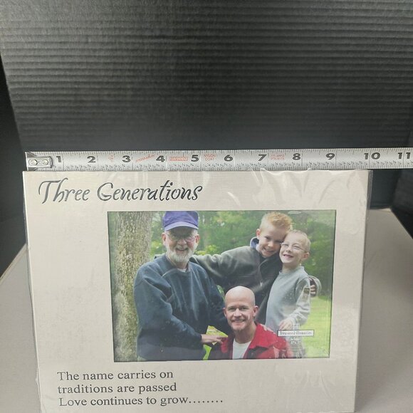 GANZ Aluminum 3 Generation Picture Frame Holds 5" By 7" Photo, New, Silver Tone - Picture 9 of 12
